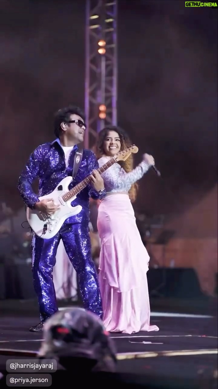Priya Jerson - 117.6K Likes - Still can’t believe I got to groove on stage with the one and only Rockstar Harris Jayaraj @jharrisjayaraj sir to his iconic “Adiye Kolludhey” song from my fav Vaaranam Aayiram! Dream moment and im on cloud nine🤩🔥🫶🏽🧿
@ashwinthclicker 📸 thanks for this dream clip🤩
P.s : Audio in this is mixed with real song😅🙏🏽
👗 : @vas_fancy_collection @sangeetha_sen_ @janakesivapalanimuthu thanks for this beautiful dress🙈🫶🏽
@noiseandgrains #rockonharris3