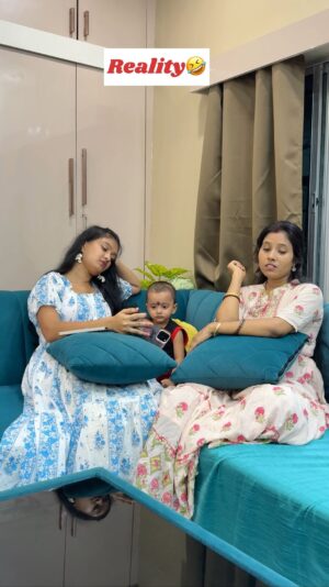 Priya Mitra Instagram - বাচ্চা👶🏻হওয়ার আগে পরিবারের Expectation🥰 Vs Reality🤣
.
.
.
.
#comedy #viral #trending #instagram