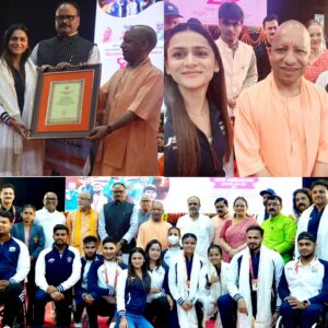 Priyanka Goswami Instagram - It is always Great privilege for me to be honored by our chief minister @myogi_adityanath sir.
.
.
#uttarpradesh #Olympians #felicitation #proud