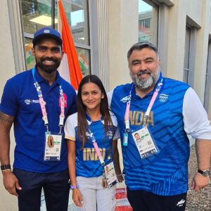 Priyanka Goswami Instagram - A moment that will be remembered for life, Me with two legends in one frame."
.
.
#olympic #medalist #inspriation #team #india #tb #olympics #paris #games #village