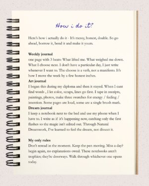 Punarnavi Bhupalam Instagram - “In a world moving at AI speed, I still return to pen   paper so I don’t lose the grain of my own voice”

This piece is a gentle guide to the what/why/how of journaling - part philosophy, part psychology, part creative practice.

Inside: why a private page quiets the inner critic, how small honesty builds self-trust, and a few ways to begin. 

You don’t need the perfect method, just a beginning. 

Start tiny. Keep going kindly. Watch what grows.

- Save this for tonight or Start Today! 
- Share your one word for the week in the comments.
- Tag @softrebellion.arts if you want us to cheer you on.

#SoftRebellioncollective #JournalingPractice #ExpressiveArts #MorningPages #ArtJournal #DreamJournal #CreativeRecovery #MentalWellbeing #expressivearts