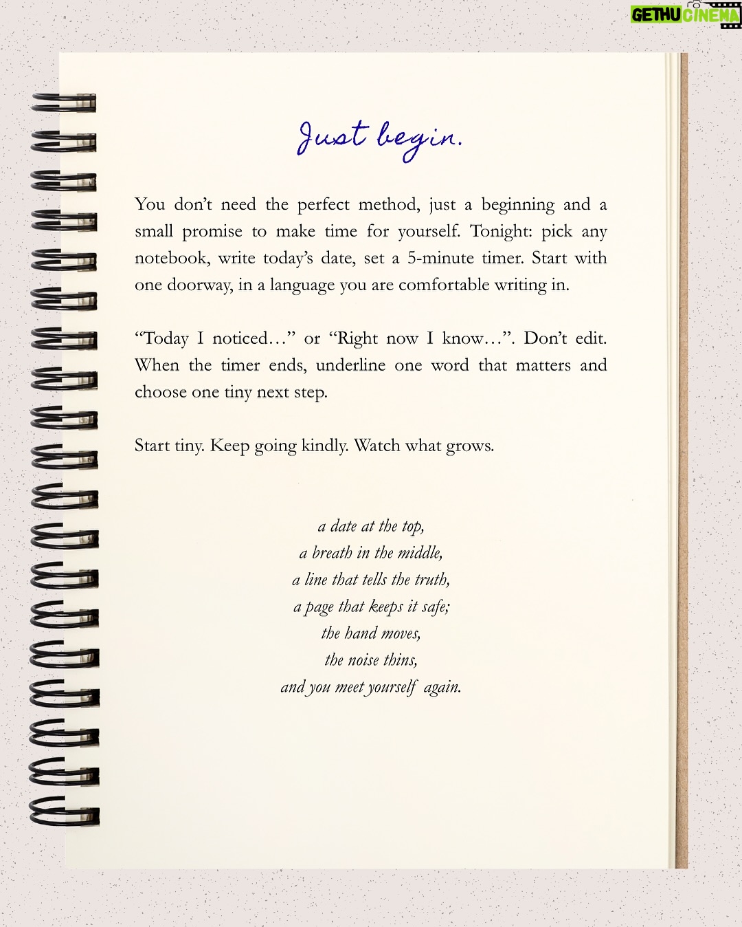 Punarnavi Bhupalam - 719 Likes - “In a world moving at AI speed, I still return to pen   paper so I don’t lose the grain of my own voice”

This piece is a gentle guide to the what/why/how of journaling - part philosophy, part psychology, part creative practice.

Inside: why a private page quiets the inner critic, how small honesty builds self-trust, and a few ways to begin. 

You don’t need the perfect method, just a beginning. 

Start tiny. Keep going kindly. Watch what grows.

- Save this for tonight or Start Today! 
- Share your one word for the week in the comments.
- Tag @softrebellion.arts if you want us to cheer you on.

#SoftRebellioncollective #JournalingPractice #ExpressiveArts #MorningPages #ArtJournal #DreamJournal #CreativeRecovery #MentalWellbeing #expressivearts