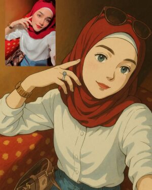 Raazia Mughal Instagram - It’s a trend right ?😂 ghibli whibllll kr liya hum nay b 🥴 cute hai na ❤️🥹 
.
.
.
.
.
.
.
.
.
#post #ghibliredraw #insta #instagram #instamood #instagram #ınstart #post #treand #tranding