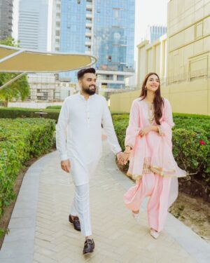 Rabab Hashim Instagram - Eid Mubarak from us to you all! ❤️

👗 @sfkbridals 
📸 @zamalsamanphotography