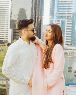 Rabab Hashim Instagram - Eid Mubarak from us to you all! ❤️

👗 @sfkbridals 
📸 @zamalsamanphotography