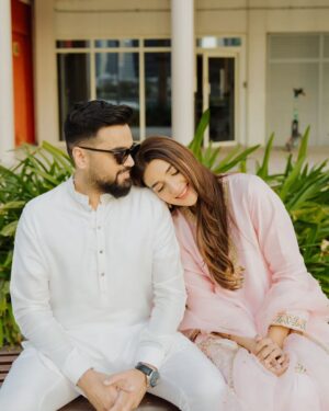 Rabab Hashim Instagram - Eid Mubarak from us to you all! ❤️

👗 @sfkbridals 
📸 @zamalsamanphotography