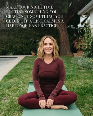 Rachel Hollis Instagram - Ready for a game-changer? Try this: build a nighttime routine that actually works. A better evening routine means better sleep, smoother mornings, and a calmer mind. Grab your tea and learn how to build one that actually works – link in bio.