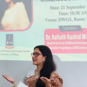 Rafiath Rashid Mithila Instagram - It was lovely to be back to my alma mater, my beloved Dhaka University, to share some of the findings from my PhD research, related to gender and early childhood education, at the 'Sufia Kamal Seminar Series' of the Department of Women and Gender Studies. Thank you Dr. Sayed Saikh Imtiaz for inviting me to your department. I had a great time connecting with the students and teachers, and responding to their very relevant and important questions. Last but not the least, I am proud to have two of my friends, Dr. Ishrat Khan Barsha and Aditi Sabur, teaching at the Department of Gender Studies.
#DhakaUniversity #almamater