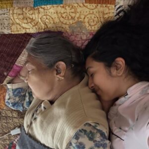 Raveena Aurora Instagram - my beautiful queen grandma suddenly passed on the day of my mom’s two month death anniversary 💔 I’d just like god to give us a break from all this pain💔 rest in peace angel . You were the embodiment of kindness and grace all your life. My favorite thing to do with you was cuddle in your bed and the last time we did I thought of how you  were one of my last maternal vessels on earth 💔 love you forever