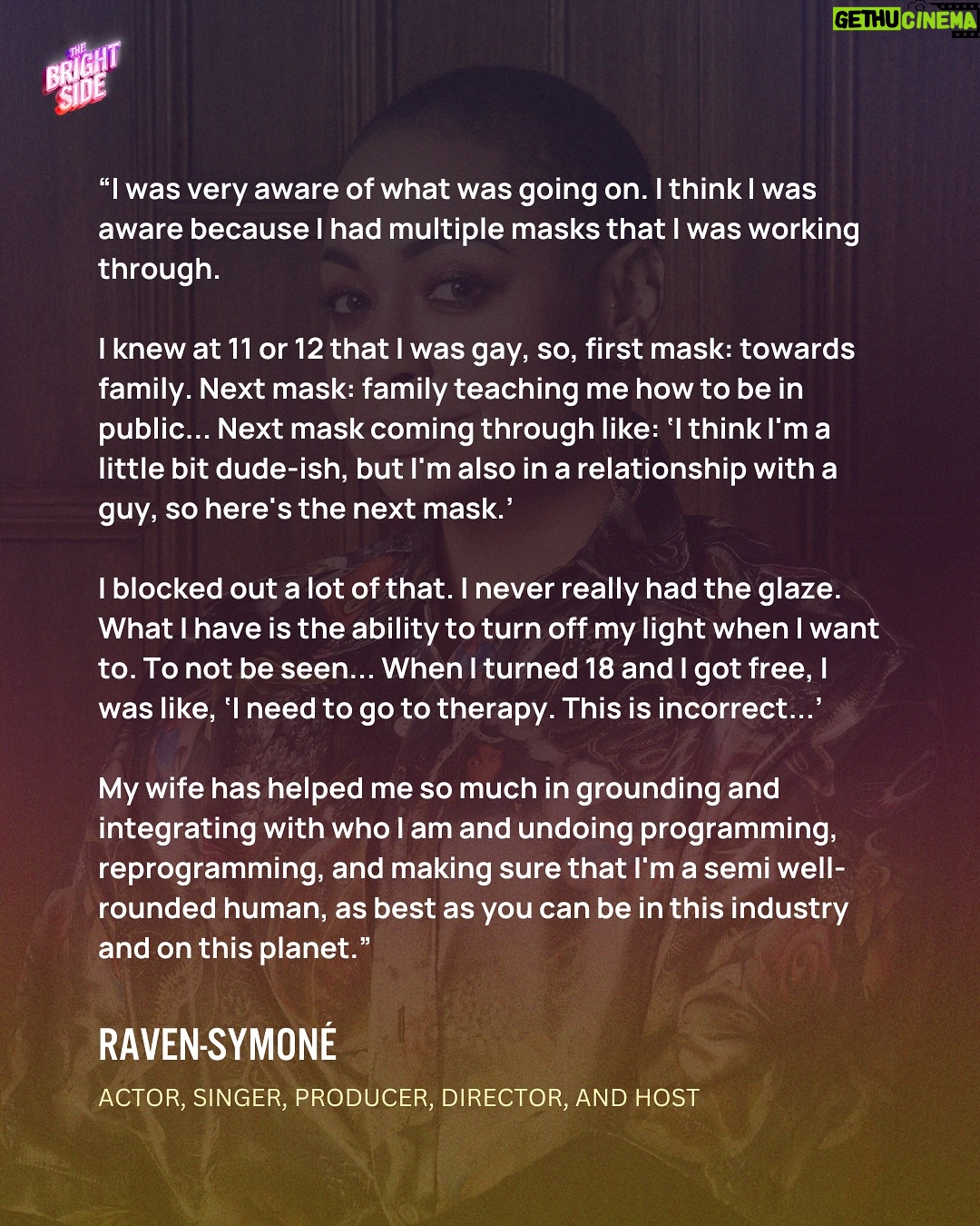 Raven-Symoné - 24.9K Likes - Growing up as a icon of the entertainment world, @RavenSymone knew that some sides of her identity would not have been celebrated — so she masked them, dimming her light. Today, as Raven-Symoné continues to step into directing, producing, and hosting roles, she’s unlearning old patterns, sharing stories that need to be told, and shining her light brighter than ever before.

@RavenSymone sits down with super-fans @SimoneBoyce and @DanielleRobay on #TheBrightSide to sing the “That’s So Raven” theme song, talk about what’s next for her as a director, and explain why hosting the game show “Scrabble” has been “the best experience of [her] adult life.”

Tune in to the episode at the link in bio, the @IHeartRadio app, @ApplePodcasts, or wherever you get your podcasts! And make sure to follow us on TikTok @ thebrightsidepod 🎧☀️