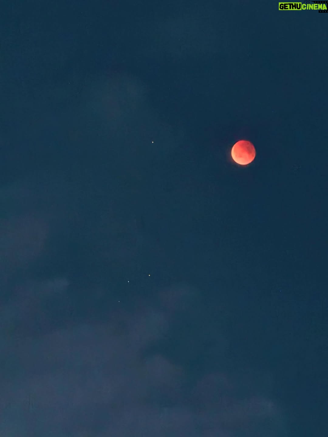 Renu Desai - 45.1K Likes - Got to experience the sheer magic of a celestial event tonight. I lost hope just before the full eclipse because the clouds started rolling in but they cleared up in 10 minutes and to get to witness a complete lunar eclipse is an experience that I will be fascinated with for the rest of my life🧡 
Tried to capture a little bit of this amazing phenomenon on my phone and sharing some with you all😊 #lunareclipse #chandragrahan #lunareclipse2025