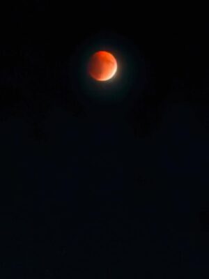 Renu Desai Instagram - Got to experience the sheer magic of a celestial event tonight. I lost hope just before the full eclipse because the clouds started rolling in but they cleared up in 10 minutes and to get to witness a complete lunar eclipse is an experience that I will be fascinated with for the rest of my life🧡 
Tried to capture a little bit of this amazing phenomenon on my phone and sharing some with you all😊 #lunareclipse #chandragrahan #lunareclipse2025