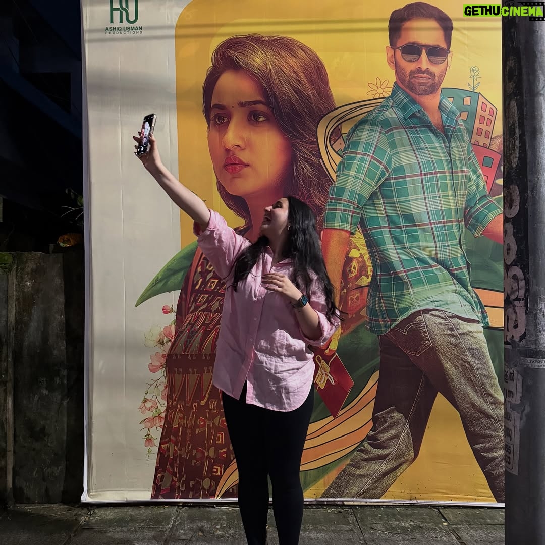 Revathi Pillai - 258K Likes - 10 days to go for odum kuthira chadum kuthira!!🐎🥭
Firsts are always special. Here’s mine- my first Malayalam film’s poster that I spotted in the city. Called my family to show them, saw the biggest smile on their faces which made it even better. 10 years ago, I wouldn’t even have imagined something even close to this happening. Very grateful and happy and nervous for this one. And that said, I’ll see you at the movies on 29th August. 
(Pinch me).🦋💛