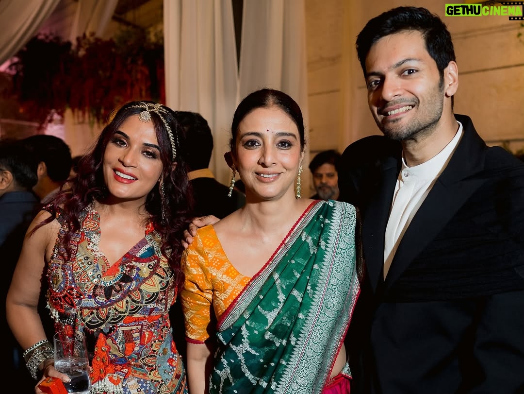 Richa Chadha - 143.2K Likes - Happy anniversary @alifazal9 ! Life is better with you, in every way ☺️🌻 Mr Ali posting with his brand new wife and his first crush in the last image.

What an epic night it was … only those we loved were requested (barring one friend who’s missing invite is a mystery), only those who loved us came. They really must have loved us because it was in Byculla. 

Please watch Homebound in the cinemas. 
Please watch Jolly LLB in the cinemas. 
Please watch ‘songs of paradise’ on Amazon Prime video