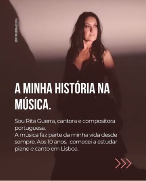 Rita Guerra Instagram - 🎶 Sou a Rita Guerra. A música acompanha-me desde criança e já me levou a palcos e momentos que jamais esquecerei.

Neste post, partilho um pouco da minha história para que conheça melhor a voz por trás das canções. 

Conheça a minha música e leve-a consigo para todos os momentos.😊

#RitaGuerra #CantoraPortuguesa #MúsicaPortuguesa #HistóriaDaMúsica #Eurovisão #ConcertosPortugal #MúsicaAoVivo #ConheçaAMinhaMúsica #CantoPortugues #vozdeportugal