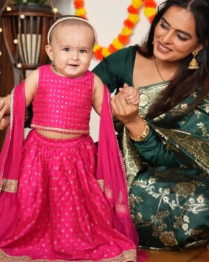 Ruhi Chaturvedi Instagram - #collaboration with @firstcryindia ✨
Festive prep in full swing 🌸 Traditions, love & little Dua’s festive outfits make Diwali extra special 💛
This set stole our hearts—elegant embroidery, soft & comfy, and festive-perfect 🪔
🥰 Dua’s excitement says it all!
✨ Shop now with my code RuhiDW2 – enjoy 50% OFF on fashion & 42% OFF on everything else.

#firstcrywalidiwali25 #firstcrywalidiwali #firstcryindia #firstcry #FussNowAtFirstcry #firstcryfashion #kidsfashion