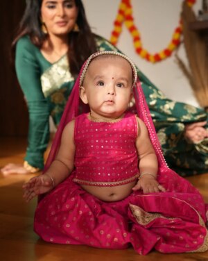 Ruhi Chaturvedi Instagram - #collaboration with @firstcryindia ✨
Festive prep in full swing 🌸 Traditions, love & little Dua’s festive outfits make Diwali extra special 💛
This set stole our hearts—elegant embroidery, soft & comfy, and festive-perfect 🪔
🥰 Dua’s excitement says it all!
✨ Shop now with my code RuhiDW2 – enjoy 50% OFF on fashion & 42% OFF on everything else.

#firstcrywalidiwali25 #firstcrywalidiwali #firstcryindia #firstcry #FussNowAtFirstcry #firstcryfashion #kidsfashion