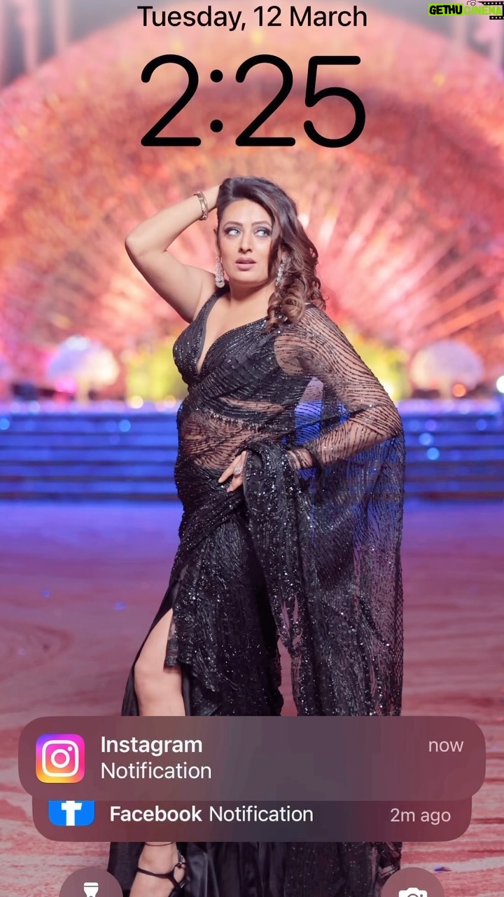 Rupa Khurana - 3.6K Likes - Draped in the enchanting allure of midnight, this black gown whispers tales of timeless sophistication. Each stitch weaves a narrative of grace, and every twirl unveils the poetry of elegance in shimmering sequins. In the realm of shadows, I find my spotlight. 

Outfit by @stylist_enna