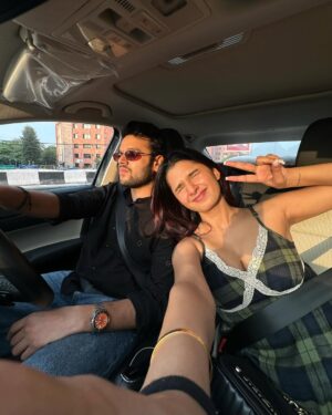 Rupal Yadav Instagram - This past year had its ups and downs but if there’s one thing I’m grateful for - it’s that we had each other through it all♥️

📸 *Slide 1:* The day I had my YouTube Accelerator event, and he showed up just to cheer me up before my speech🥹💖 
📸 *Slide 2:* Beyond the workouts I think we bonded the most on our way to the gym..endless random convos, hyping each other up & just being our unfiltered selves🫶🏻
📸 *Slide 3:* Our first live stand-up show in Gurgaon that took us forever to reach😂
📸 *Slide 4:* Our first international trip together to Bali, where we had the most fun and learned so much about each other❤️
📸 *Slide 5:* The time I had just moved to Noida, and he randomly showed up - no plans, no reason, just to be there🥹
📸 *Slide 6:* Just after our roka!💍✨We were so happy that finally our families met and everything just felt perfect❤️ That “it’s really happening” feeling hit us hard & we couldn’t stop smiling the whole time!
📸 *Slide 7:* Just a random picture but one of our favourite things we do together - our long walks❤️batein karte karte kab 15,000 steps ho jaate hain pata hi nahi chalta!!🥹
📸 *Slide 8:* The first time Rajat gave me flowers… and that too in full filmy style! Kabhi fursat se poori story bataungi😛
📸 *Slide 9:* Bali again—where we got matching tattoos! Rajat’s first-ever tattoo, and he was so happy with it☺️
📸 *Slide 10:* Our crazy ATV ride in Bali! Even now, thinking about that day makes us smile☺️💗 Traveling with him is a whole different vibe! ❤️ 
📸 *Slide 11:* Gili T Island—some of our best memories together. Can’t wait to go back someday🌊✨ 
📸 *Slide 12:* One of our many flights! Honestly, we’ve taken so many secret trips this past year, I’ve lost track. ✈️😂 Here’s to many more! ❤️ 
📸 *Slide 13:* The day of our roka—the moment it *really* hit us… shit, this is actually happening! 💍🥹 
📸 *Slide 14:* The day we officially got engaged! Still feels unreal. 💖✨ 
📸 *Slide 15:* Came to see him, and before leaving, idk why I wrote on his mirror with my lipstick. Ewwww cringeeeeeee ik 

Here’s to many more memories together!🥹❤️🧿
Love you R❤️