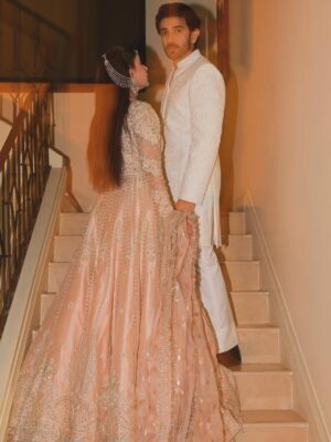 Saboor Aly Instagram - Dressed for the season, glowing together @saadbinshahzad_official & @bemenofficial_ 🕊️

📸 @omgmoods 
💄 @faizas.salon 
💎 @zevargram 
🫶🏻 @iamwaleednadeem