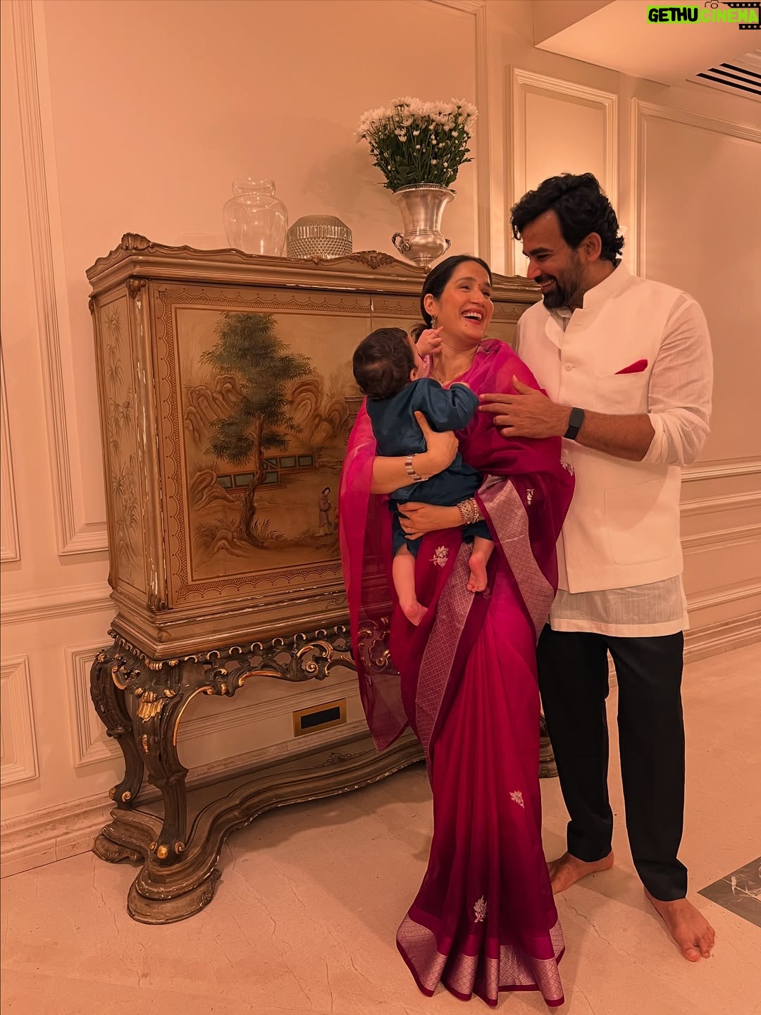 Sagarika Ghatge - 337K Likes - A very special Diwali for us - Fatehsinh’s first. May the blessings of Goddess Laxmi bring light, love, and abundance to all. So much to be thankful for. Wishing everyone a very happy and prosperous Diwali. 🪔🙏