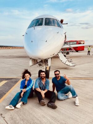 Saiyami Kher Instagram - Wrapped the Ooty schedule of Haiwaan with a heart full of gratitude.
@akshaykumar Sir and Saif Sir’s kindness, energy, wit, warmth, and generosity have given me memories I’ll be cherishing for a lifetime. Working with them has been equal parts learning and laughter. With both of them around there is constant laughter guaranteed. @priyadarshan.official Sir’s style of working makes room for the best atmosphere, along with our coolest producers. This picture says it all, good journeys are always about the company you keep. What a schedule, what a ride!

@kvn.productions @thespianfilms_ind @satishfenn @shailajad #haiwaan