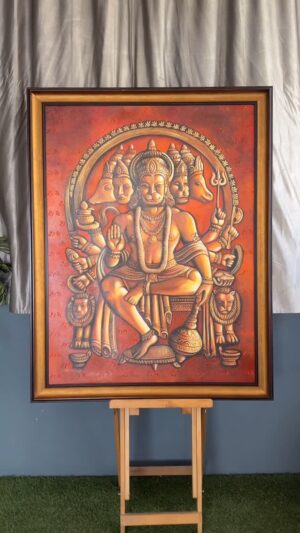 Sakshi Khullar Instagram - 90 hours. Five faces. One spirit.
This isn’t just paint—it’s prayer layered in every stroke. Panchmukhi Hanuman, my ode to unwavering devotion.
#panchmukhihanuman #acryliconcanvaspainting #sakshikhullarart