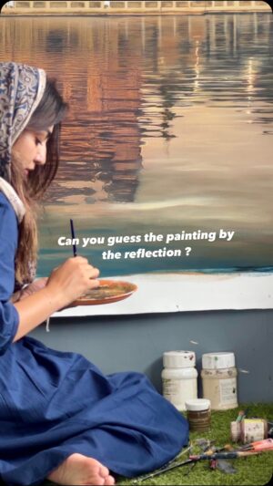 Sakshi Khullar Instagram - You know the place if you know the reflection 🙏🏻 #sakshikhullarart #acrylicsoncanvas #reflectioninwater