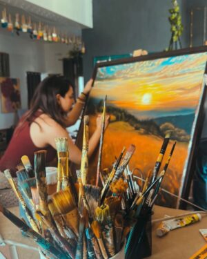 Sakshi Khullar Instagram - Shaam Mastani š
#workinprogressart #sakshikhullarart #acrylicpainting