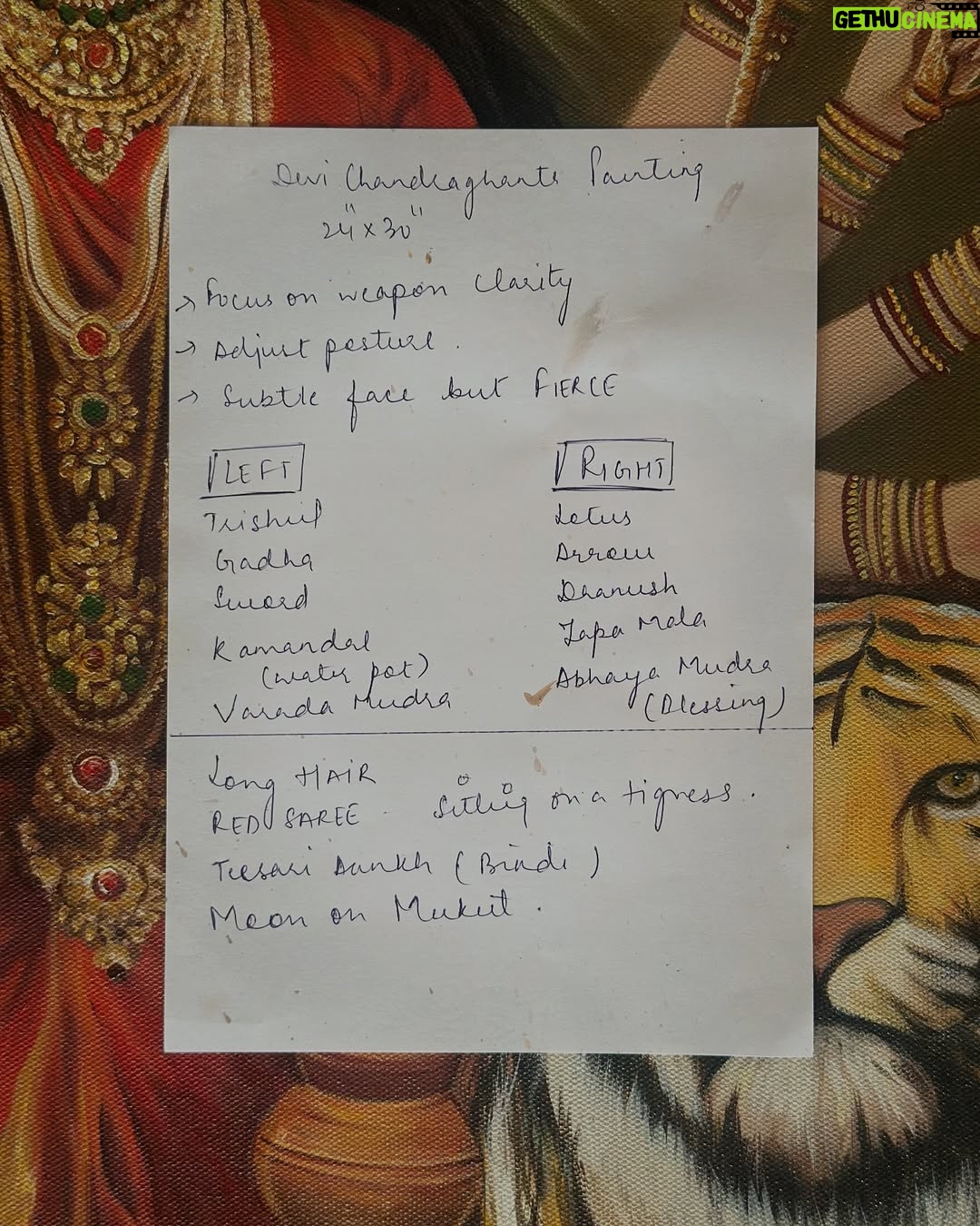 Sakshi Khullar - 4.3K Likes - 24”x30” Acrylics on canvas 
#commissionedartwork #devichandraghanta🙏 #acrylicsoncanvas #divine