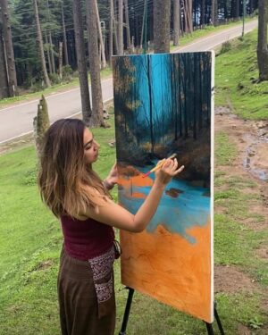 Sakshi Khullar Instagram - Few of my fav plein air greens ā°ļøš¤ collecting memories š¤
#sakshikhullarart #livepainting #pleinairpainting #gouachepainting