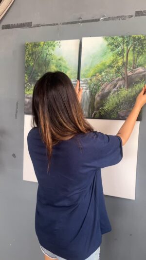 Sakshi Khullar Instagram - Endlessly inspired by nature 🌿
#sakshikhullarart #natureinspiration #waterfallart #acrylicpaintingoncanvas