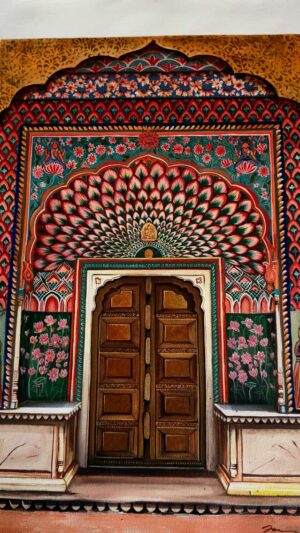 Sakshi Khullar Instagram - Embracing the intricacy , stroke by stroke ✨
12”x18” commissioned art, acrylics on canvas .
#sakshikhullarart #jharokha #indiandoors #jaipurdoors #acrylicsoncanvas #sakshikhullarartstudio #commissionedart #indianart
