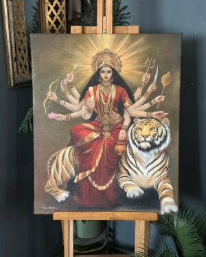 Sakshi Khullar Instagram - 24āx30ā Acrylics on canvas
#commissionedartwork #devichandraghantaš #acrylicsoncanvas #divine