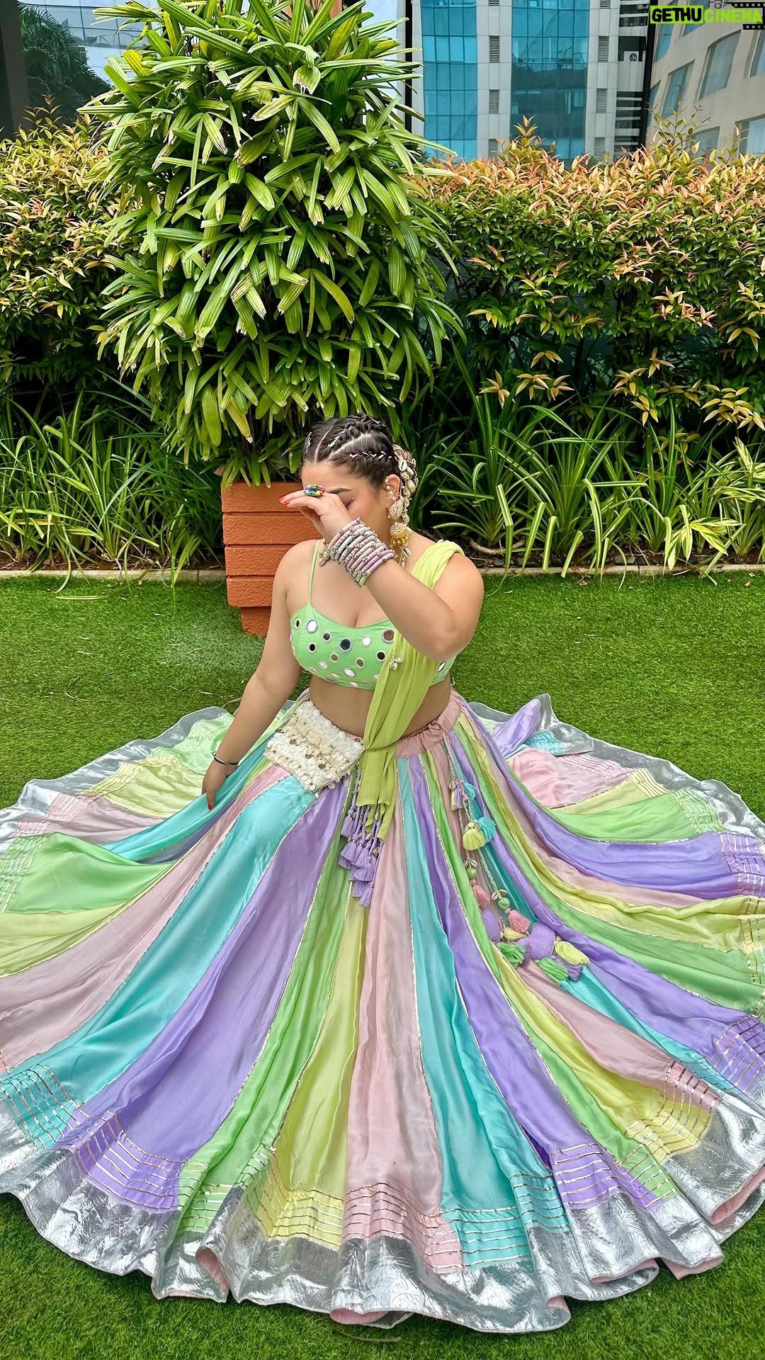 Sakshi sharma - 5.1K Likes - #नवरात्रिkerangggkeसंग 
एपिसोड 2
Chaniya Choli @indranistore 
Jewels and hair accessory @_krafterina @ektara_world 
Bangles and ring @creativebhel 
Juttis @fizzygoblet 
Bindi book @amazonfashionin 
Hair @reenaduttahairstylist 
Styling assisted by @divya_sanjay8 
#save it to #style it kyunki Navratri season ab door nai . 
#styledwithgumani