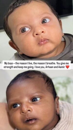 Sameera Sherief Instagram - You might look for the differences between them, but what I see is what they share—their mother, my endless love for them both, their little actions, their precious looks. When I say they’re mine, it’s never to mean they’re only mine—they belong to our whole family too. But in the depths of my heart, they’re mine. ❤️❤️