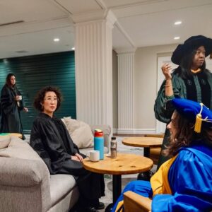 Sandra Oh Instagram - A Dr. for real reals!! 
(Okay, honorary) 
🙏 @DartmouthCollege for letting me DANCE IT OUT w/ the Dartmouth Grads of ‘25 🎓
& the privilege of giving this yrs Commencement Speech (link in bio) 
Thank you Evan Endicott my speech sherpa for your guidance and friendship,
@ShondaRhimes for your creative sisterhood

Congratulations to fellow honorands @MikaelaShiffrin, David Benioff, Judy Geer, Lynn Trujillo, Antonia Novello, and the Rev. William Greason!

Photo Credits: Katie Lenhart