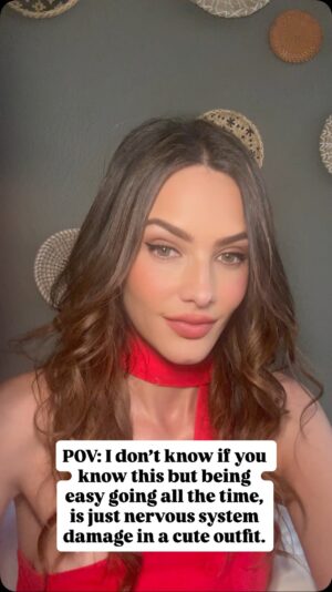 Sandra Vergara Instagram - I don’t know if you know this but, being easy going all the time is just nervous system damage in a cute outfit. 🧠✨ #intheknow