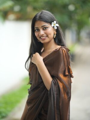 Sanjana Instagram - 🤎✨
Outfit : @dresscape_ 🤎🫶🏻
Photography : @prasami_photography ✨
#brown #sareepost