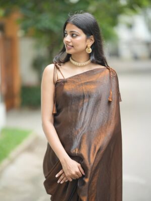 Sanjana Instagram - 🤎✨
Outfit : @dresscape_ 🤎🫶🏻
Photography : @prasami_photography ✨
#brown #sareepost