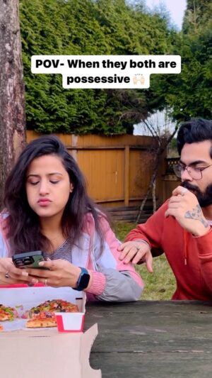 Sanjana Jagga Instagram - When they both are possessive but have different priorities 🤣❤️
.
.
Inspired by someone
#friends #gf #couplegoals #girlfriend #boyfriend #memes