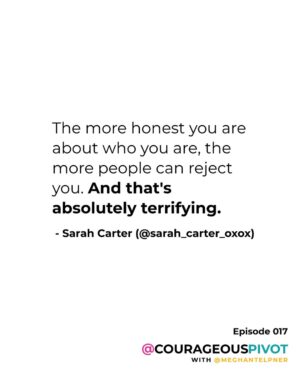 Sarah Carter Instagram - The more honest you are about who you are, the more people can reject you. And that’s absolutely terrifying.

But here’s the truth: rejection isn’t the end of the story—it’s proof you’re living aligned, not contorting yourself into someone else’s vision. @sarah_carter_oxox knows this deeply from her own courageous pivots—from Hollywood acting roles to building her own creative company and community.

When we stop hiding and start showing up as our real selves, we unlock the possibility of true freedom and connection. And yes, it takes courage every single time.

🎙 Episode 017: From Hollywood to Home: Building a Life That’s Real (Even When You’re Terrified) with Sarah Carter — listen now.
.
.
.
#CourageousPivot #thecourageouspivotpodcast #Authenticity #CourageToBeYourself #RadicalHonesty #FearAndFreedom #AlignedLiving #HeartOverFear #RealConnection