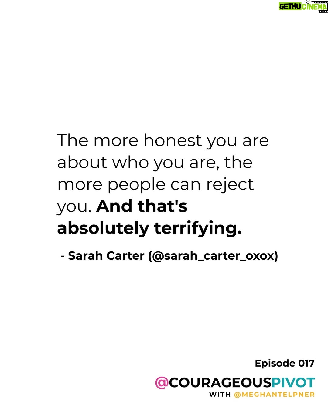 Sarah Carter - 36 Likes - The more honest you are about who you are, the more people can reject you. And that’s absolutely terrifying.

But here’s the truth: rejection isn’t the end of the story—it’s proof you’re living aligned, not contorting yourself into someone else’s vision. @sarah_carter_oxox knows this deeply from her own courageous pivots—from Hollywood acting roles to building her own creative company and community.

When we stop hiding and start showing up as our real selves, we unlock the possibility of true freedom and connection. And yes, it takes courage every single time.

🎙 Episode 017: From Hollywood to Home: Building a Life That’s Real (Even When You’re Terrified) with Sarah Carter — listen now.
.
.
.
#CourageousPivot #thecourageouspivotpodcast #Authenticity #CourageToBeYourself #RadicalHonesty #FearAndFreedom #AlignedLiving #HeartOverFear #RealConnection