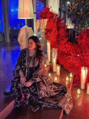 Sarah Hussain Instagram - From ‘bro talks’ to ‘wedding vows’… can’t believe this guy is finally putting a ring on it, and marrying the most beautiful Dhriti. 💍 happiest for you both! Only happy vibes for the couple of the moment, @karansehgal__ @dhritimehra ✨ 
.
.
Make Up- @makeupbymomina_ 
Earrings- @popfashion27 
Outfit- saarania_boutique 
Hair- @hairbyzainab_ 

#Love