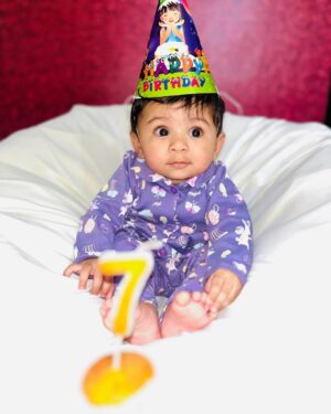Shailu Mehta Instagram - 💜Celebrating seven months of pure cuteness 🐣and endless joy💜
#sparshkipranshi😘♥️
.
.
#snappylovers👻💕 #cute #love