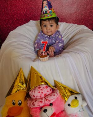 Shailu Mehta Instagram - 💜Celebrating seven months of pure cuteness 🐣and endless joy💜
#sparshkipranshi😘♥️
.
.
#snappylovers👻💕 #cute #love