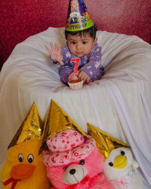 Shailu Mehta Instagram - 💜Celebrating seven months of pure cuteness 🐣and endless joy💜
#sparshkipranshi😘♥️
.
.
#snappylovers👻💕 #cute #love