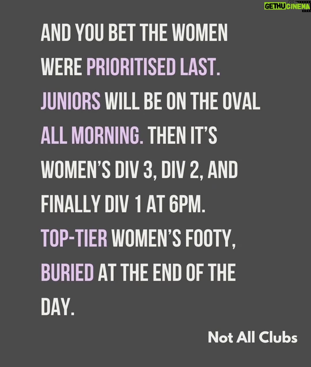 Sharni Layton - 1.5K Likes - Reposting @notallclubs after @gameface.mpnfl disgracefully placed the MPNFL Women's Finals last minute, on a Sunday with Div 1 at 6pm, the same time as the men's last home & away game, on a junior oval. Lack of thought, care, respect and planning continues to be one of the main issues for women's sport - professionally and at community level. They make excuses - yet the men's season always seems to run to plan, with the best time slots, on the best ovals and organised in advance. Its 2025, own your actions and just DO BETTER. FFS. Stop raining bullshit. I wish I could do more, but all I can do is call it out - so here I am.

If you've had enough - go to MPNFL website, there you can find staff and staff emails > https://mpfnl.com.au/afl-south-east-staff/