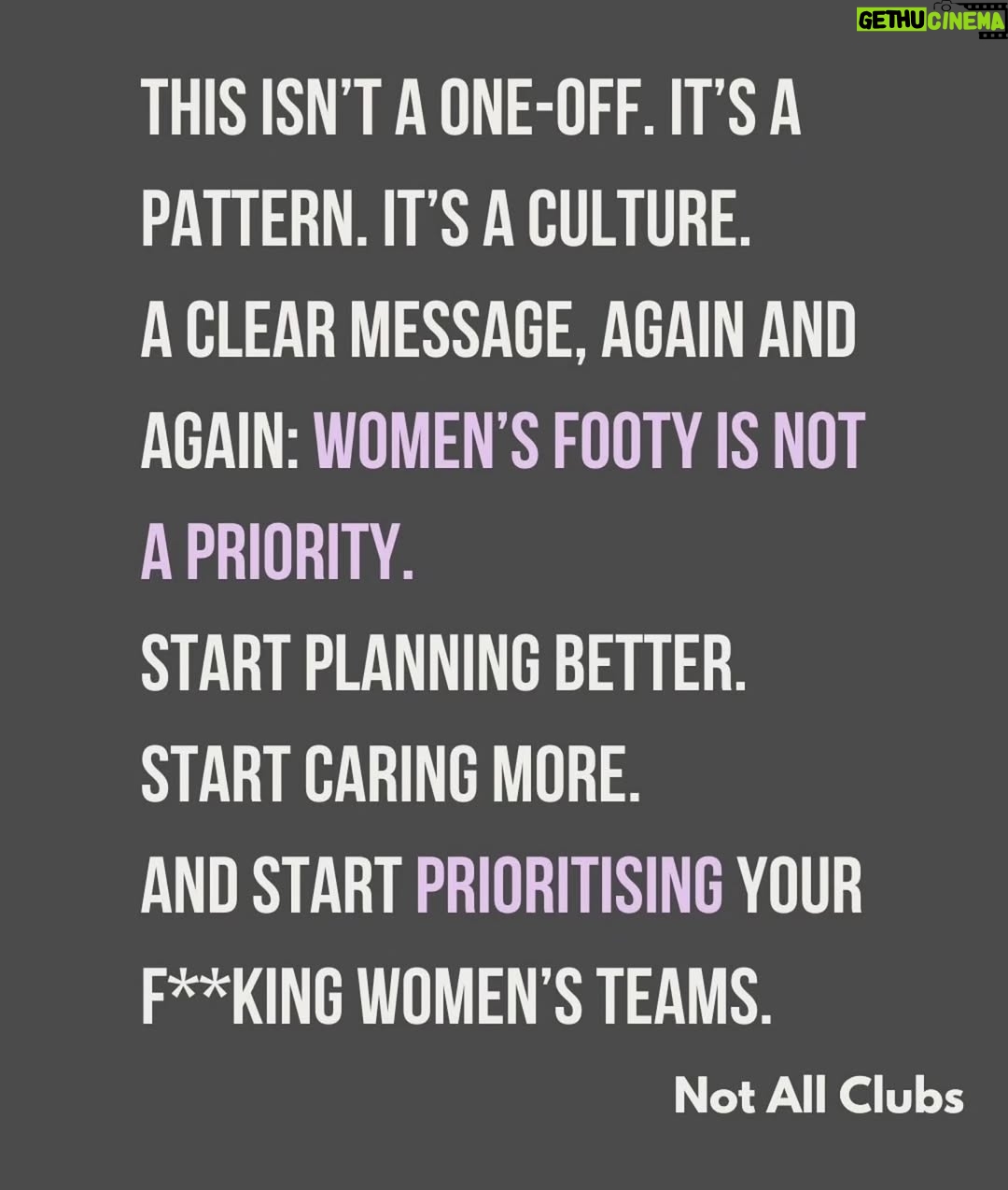 Sharni Layton - 1.5K Likes - Reposting @notallclubs after @gameface.mpnfl disgracefully placed the MPNFL Women's Finals last minute, on a Sunday with Div 1 at 6pm, the same time as the men's last home & away game, on a junior oval. Lack of thought, care, respect and planning continues to be one of the main issues for women's sport - professionally and at community level. They make excuses - yet the men's season always seems to run to plan, with the best time slots, on the best ovals and organised in advance. Its 2025, own your actions and just DO BETTER. FFS. Stop raining bullshit. I wish I could do more, but all I can do is call it out - so here I am.

If you've had enough - go to MPNFL website, there you can find staff and staff emails > https://mpfnl.com.au/afl-south-east-staff/