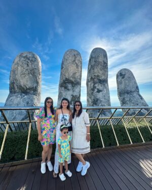 Shivani Divkar Instagram - Wherever we go, we go with love ♥️
.
#travel #family #love #happy #vietnam #travelblogger #travelling #holiday #travelphotography #family #vietnamtravel #banahills #goldenbridge